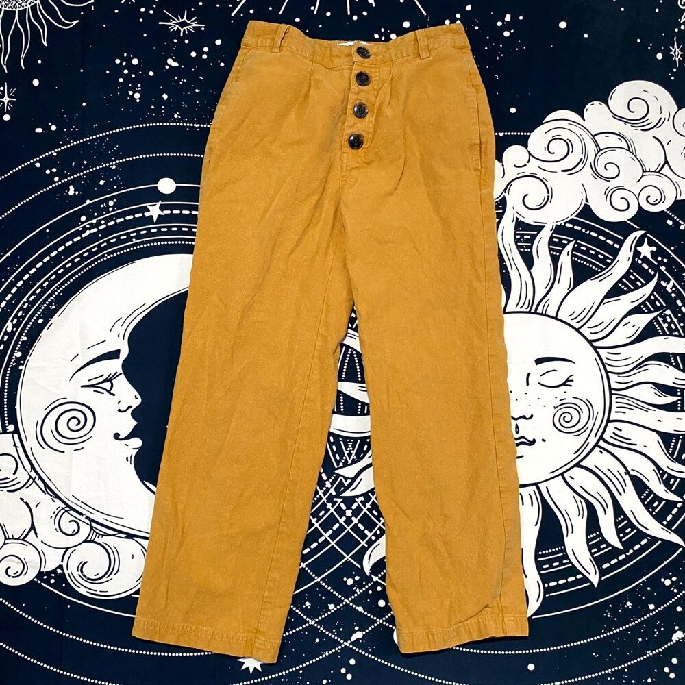 O'Neill Pant Women's 24 Orange Cropped Button-Fly Preppy Business Career Office
